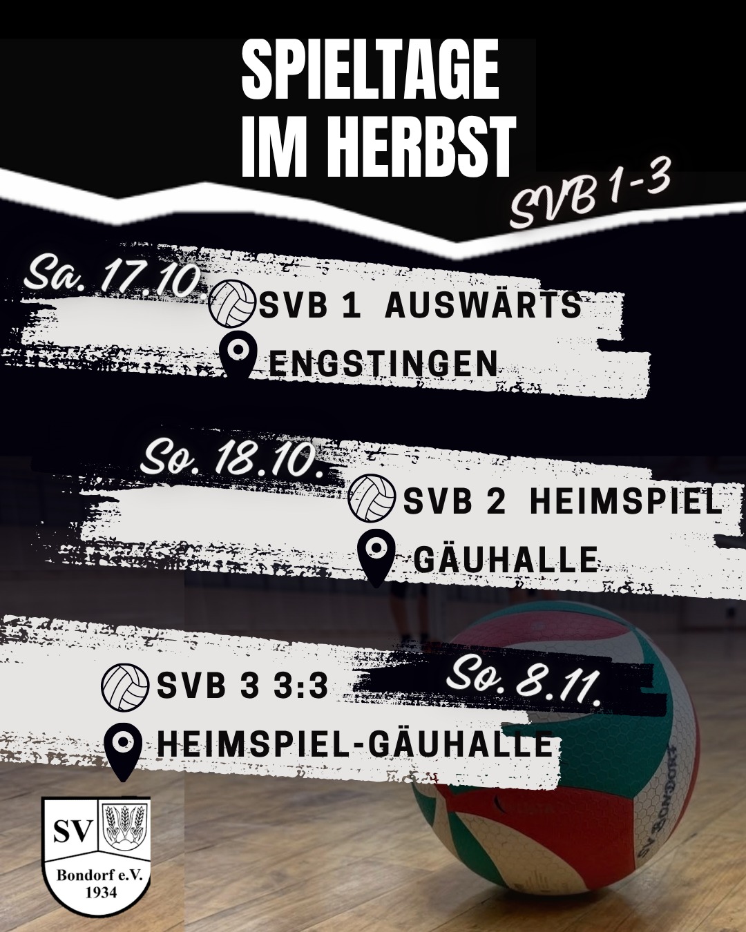 Flyer mit den Terminen der ersten Spieltage