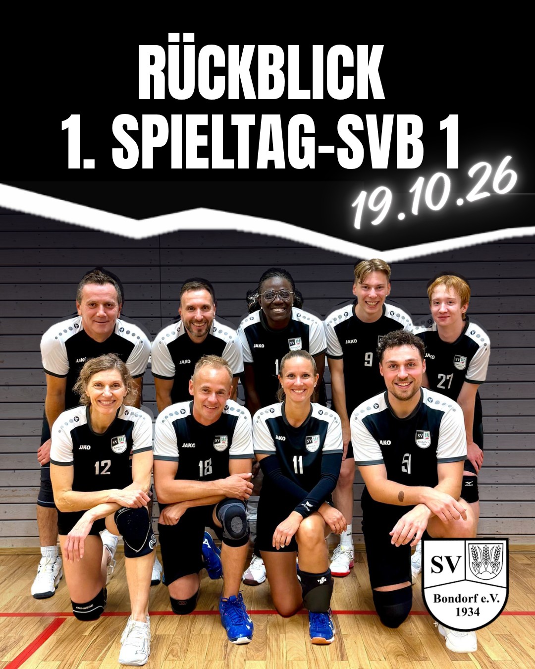 Mannschaftsbild der 1. Volleyballmannschaft des SVB